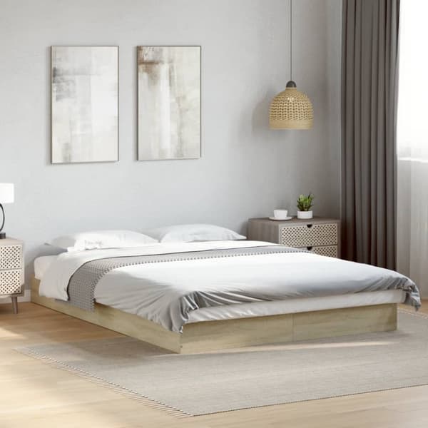 sengeramme 120x190 cm uden madras konstrueret træ sonoma-eg