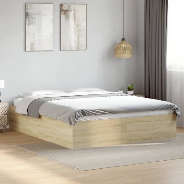 sengestel 160x200 cm konstrueret træ sonoma-eg