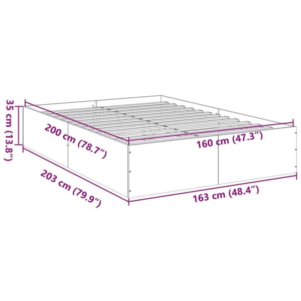 sengestel 160x200 cm konstrueret træ sonoma-eg