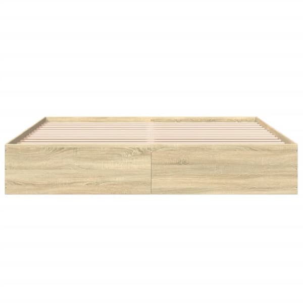 sengestel 200x200 cm konstrueret træ sonoma-eg
