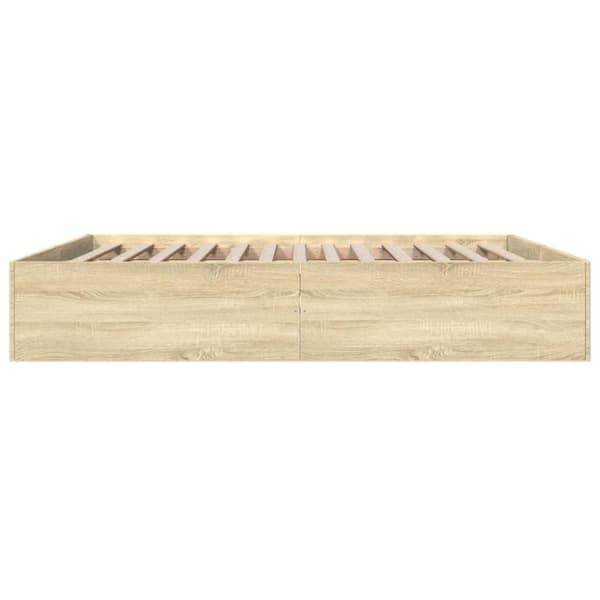 sengestel 200x200 cm konstrueret træ sonoma-eg