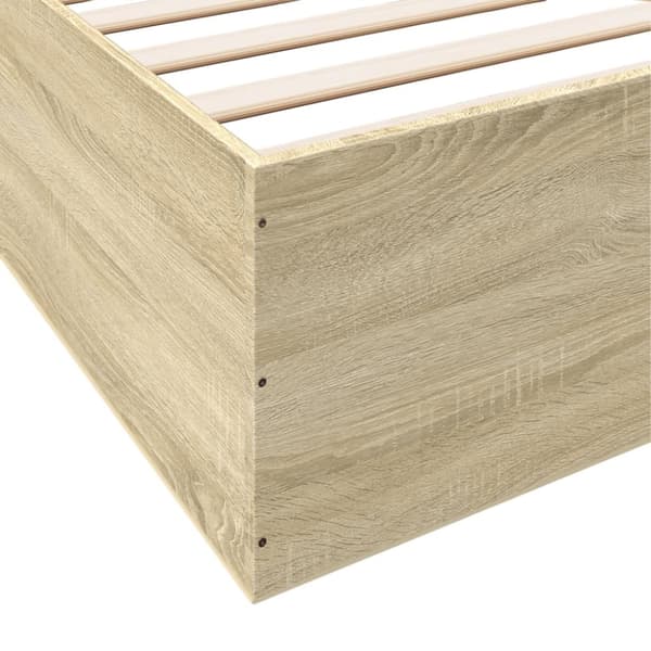sengestel 200x200 cm konstrueret træ sonoma-eg