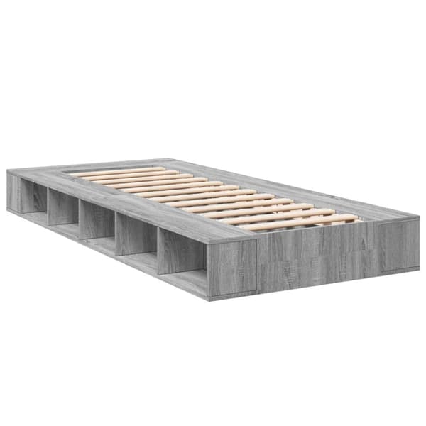 sengeramme 75x190 cm konstrueret træ grå sonoma-eg