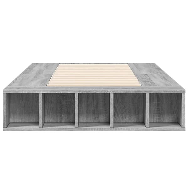 sengeramme 90x200 cm konstrueret træ grå sonoma-eg