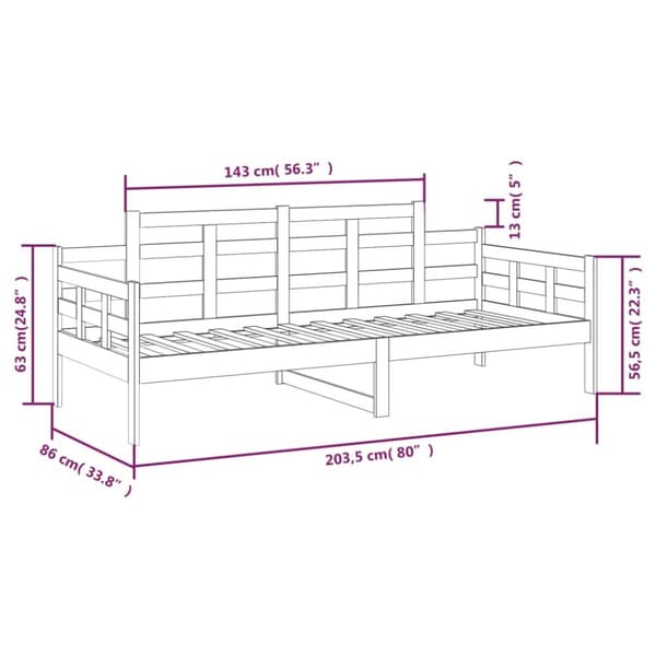 daybed 80x200 cm massivt fyrretræ