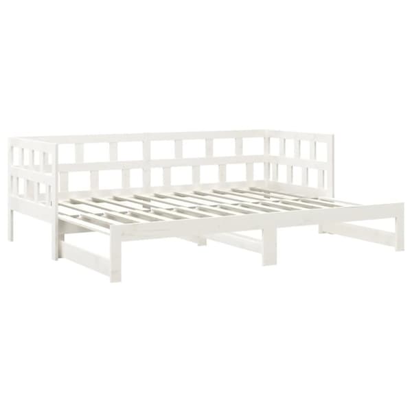 Dagbädd utdragbar vit massiv furu 2x(90x200) cm