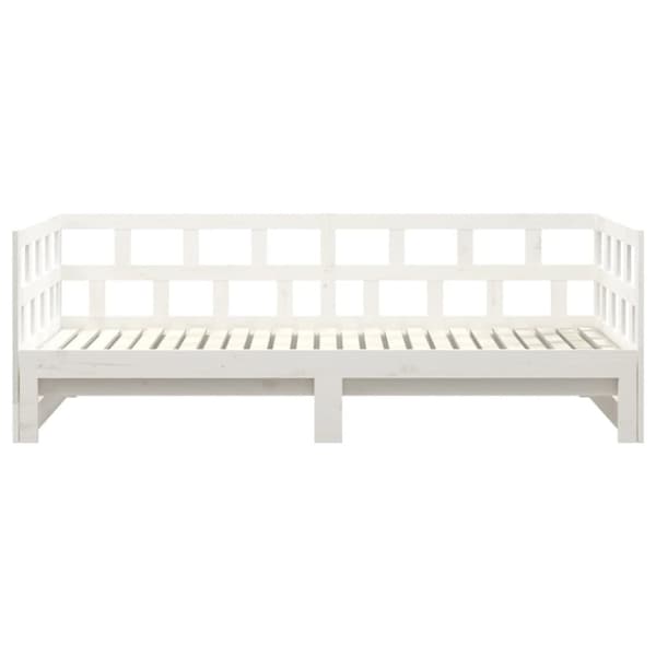 Dagbädd utdragbar vit massiv furu 2x(90x200) cm