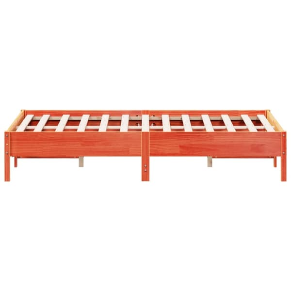 sengeramme uden madras 160x200 cm massivt fyrretræ gyldenbrun