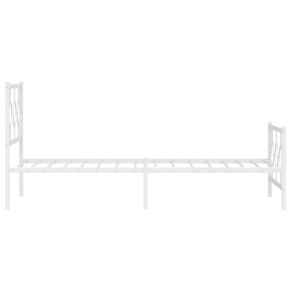 sengeramme med sengegavl og fodgærde 100x190 cm metal hvid