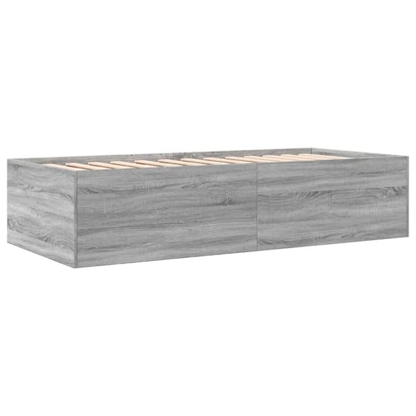 daybed med skuffer 100x200 cm konstrueret træ grå sonoma-eg