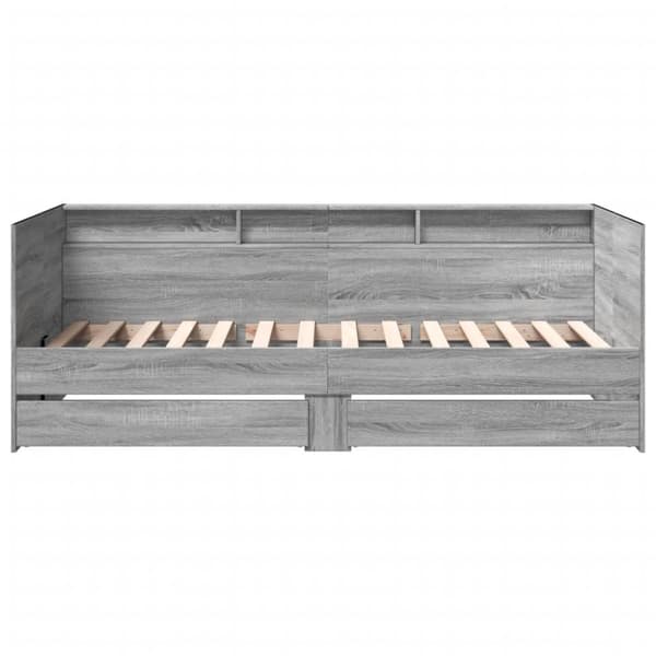 daybed med skuffer 90x200 cm konstrueret træ grå sonoma-eg