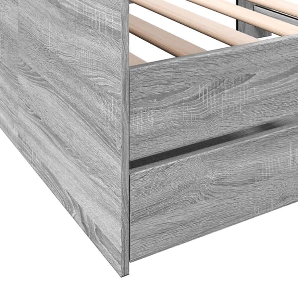 daybed med skuffer 90x200 cm konstrueret træ grå sonoma-eg