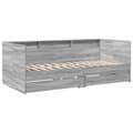 Miniatyrbillede 2 af 10: daybed med skuffer 90x200 cm konstrueret træ grå sonoma-eg