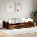 Miniatyrbillede 3 af 10: daybed med skuffer 90x190 cm konstrueret træ røget eg
