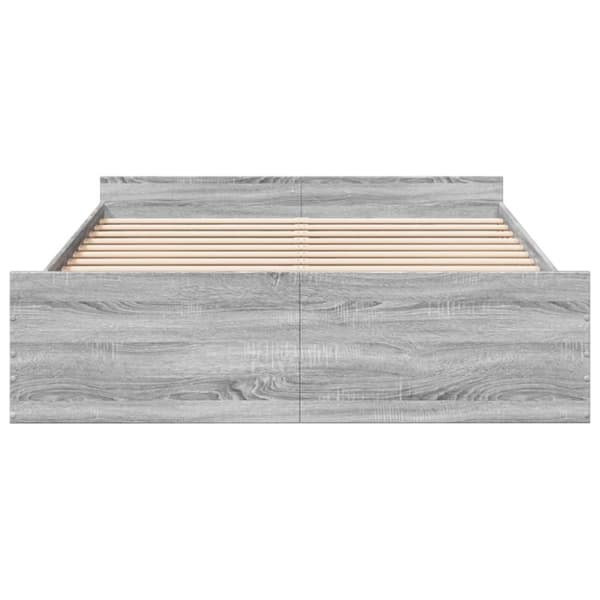 sengeramme med skuffer 160x200 cm konstrueret træ grå sonoma-eg