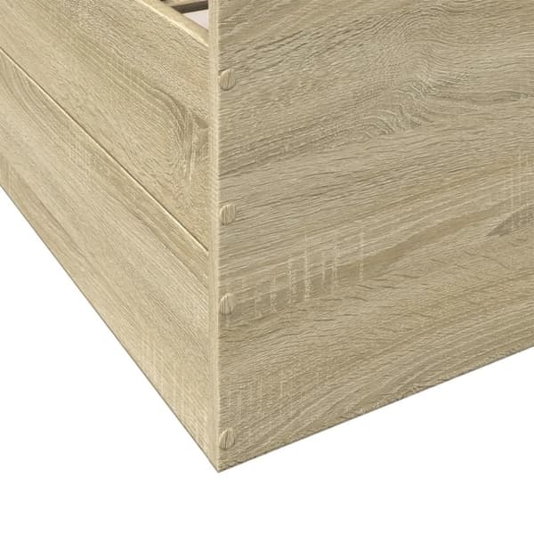 sengeramme med skuffer 200x200 cm konstrueret træ sonoma-eg