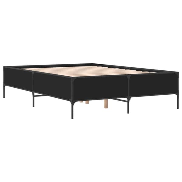 sengestel 120x200 cm konstrueret træ og metal sort