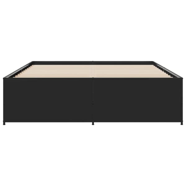 sengestel 150x200 cm konstrueret træ og metal sort