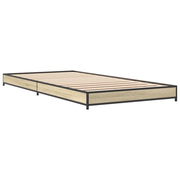 sengeramme 75x190 cm konstrueret træ og metal sonoma-eg