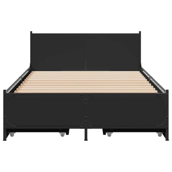 sengeramme med skuffer 75x190 cm konstrueret træ sort