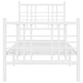 Miniatyrbillede 4 af 8: sengeramme med sengegavl og fodgærde 80x200 cm metal hvid