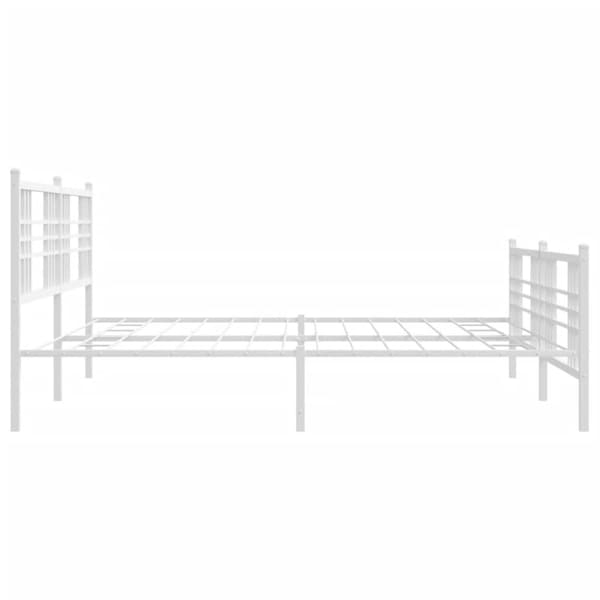sengeramme med sengegavl og fodgærde 183x213 cm metal hvid