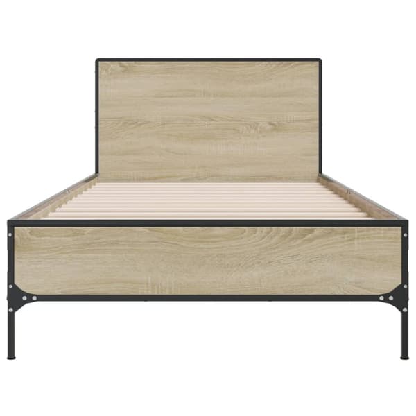 Sängynrunko Sonoma-tammi 75x190 cm tekninen puu ja metalli