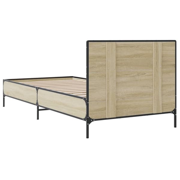 Sängynrunko Sonoma-tammi 75x190 cm tekninen puu ja metalli