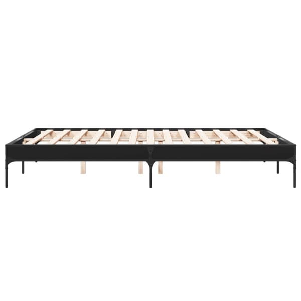 sengestel 140x200 cm konstrueret træ og metal sort