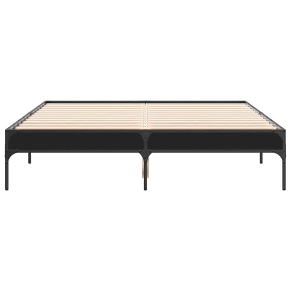 sengestel 120x200 cm konstrueret træ og metal sort