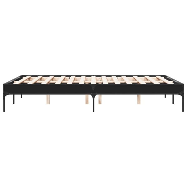 sengestel 120x200 cm konstrueret træ og metal sort