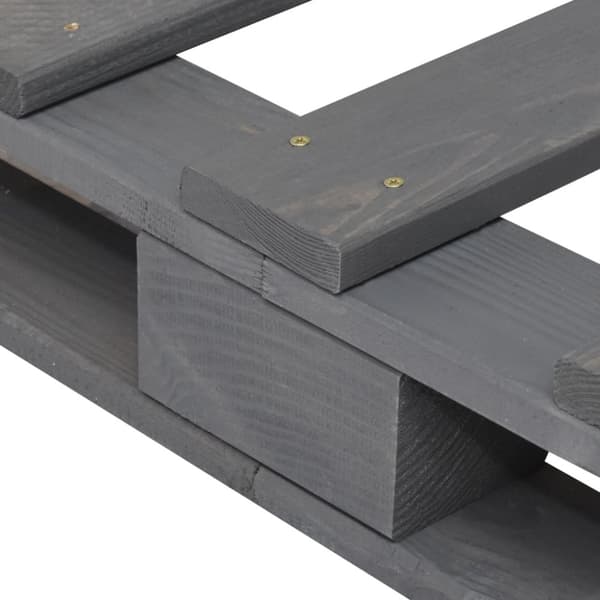 sengeramme med sengegavl 90x200 cm massivt fyrretræ grå