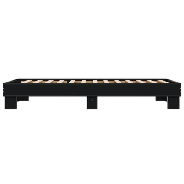 sengeramme 75x190 cm konstrueret træ og metal sort