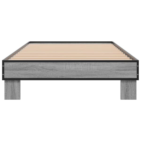 Sängynrunko harmaa Sonoma 75x190 cm tekninen puu ja metalli