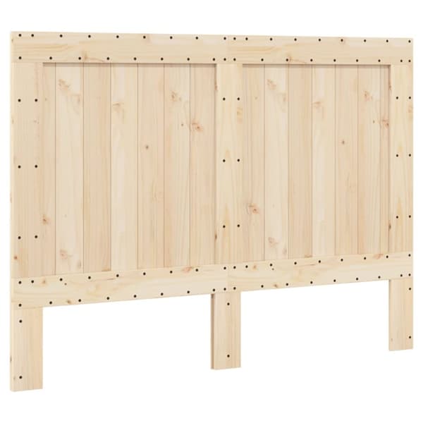 Sängram med huvudgavel grå 140x200 cm massiv furu