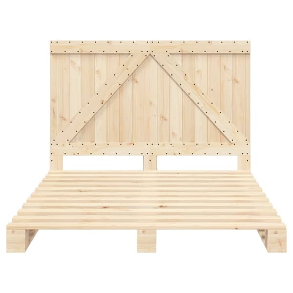 sengeramme med sengegavl 140x200 cm massivt fyrretræ hvid