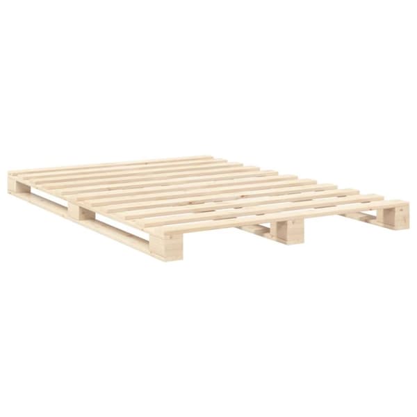 sengeramme med sengegavl 140x200 cm massivt fyrretræ hvid