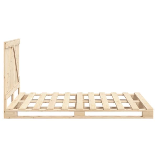 sengeramme med sengegavl 140x200 cm massivt fyrretræ hvid