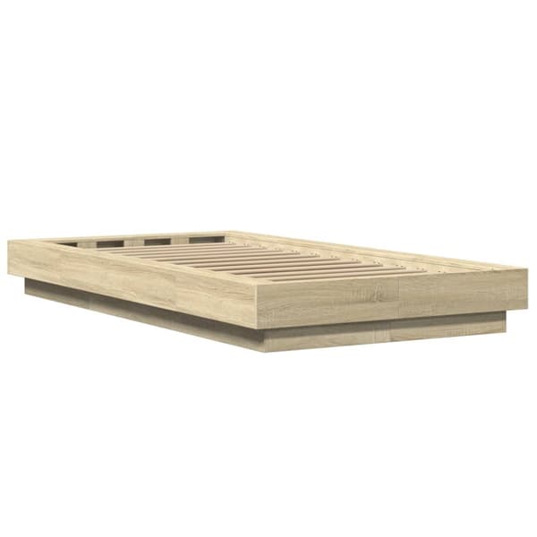 sengeramme 90x190 cm konstrueret træ sonoma-eg