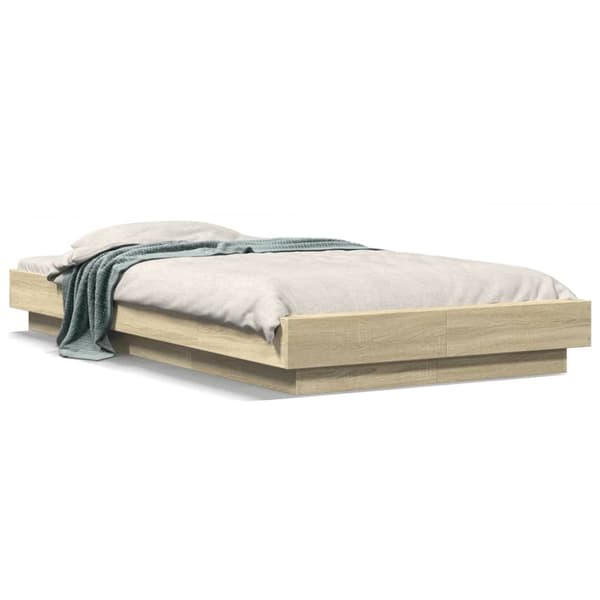 sengeramme 90x190 cm konstrueret træ sonoma-eg