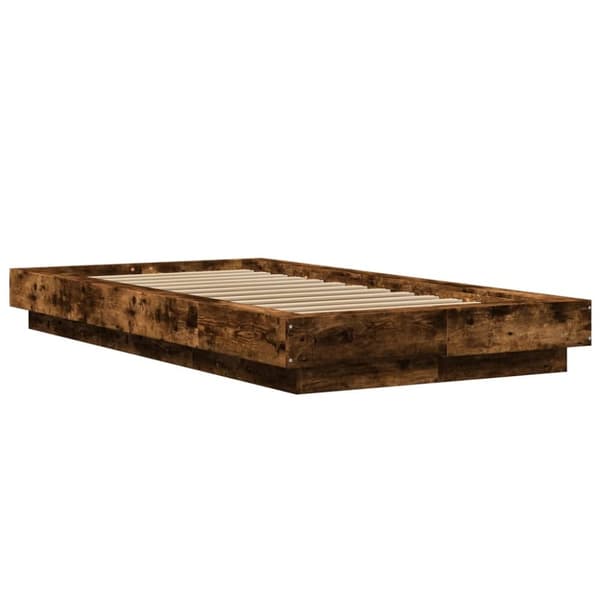 Sängram rökfärgad ek 90x190 cm konstruerad trä