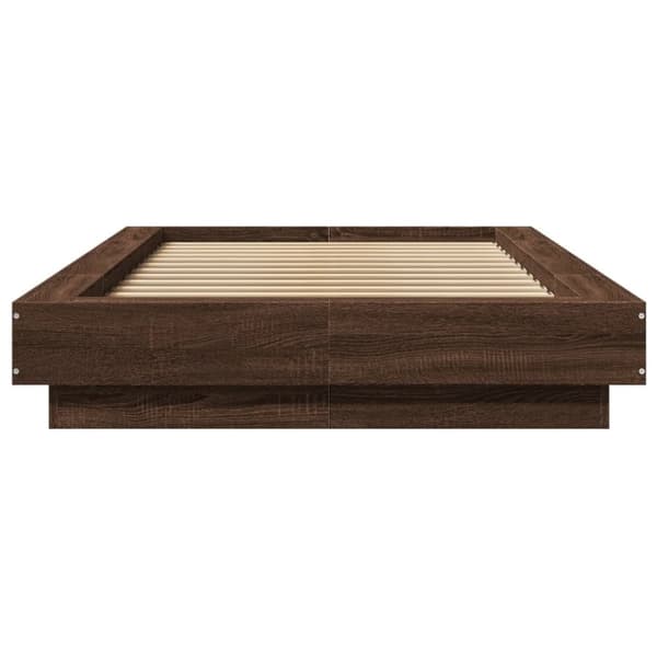 sengeramme 100x200 cm konstrueret træ brun egetræsfarve