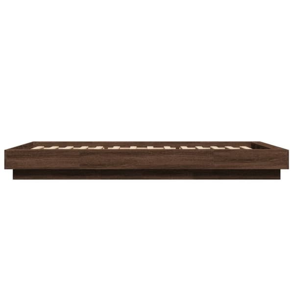 sengeramme 100x200 cm konstrueret træ brun egetræsfarve