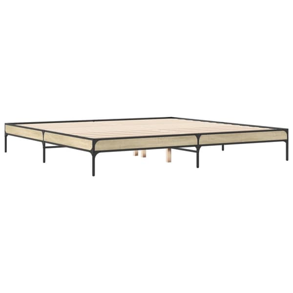 Sängynrunko Sonoma-tammi 200x200 cm tekninen puu ja metalli
