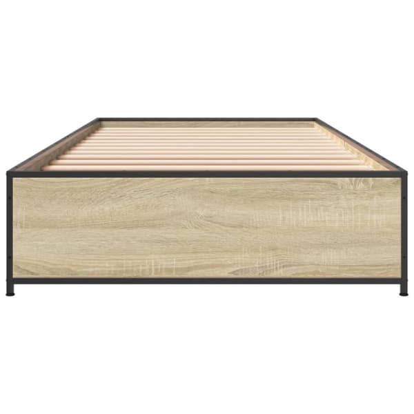 sengeramme 100x200 cm konstrueret træ og metal sonoma-eg