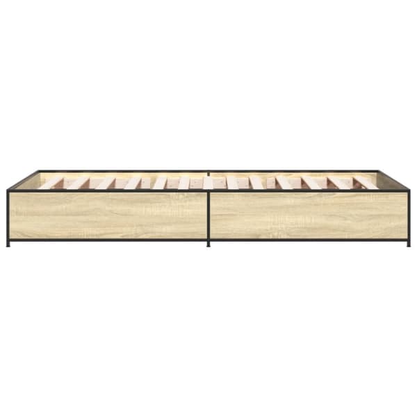 sengeramme 100x200 cm konstrueret træ og metal sonoma-eg