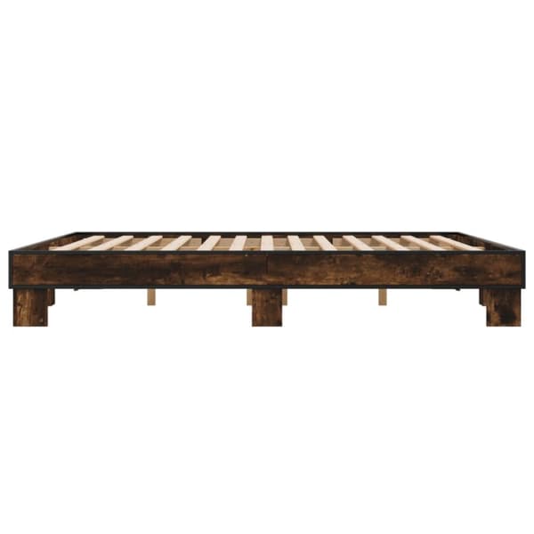 Sängynrunko savutammi 200x200 cm tekninen puu ja metalli