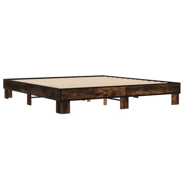 Sängynrunko savutammi 200x200 cm tekninen puu ja metalli
