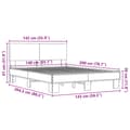 Miniatyrbillede 9 af 9: sengestel 140x200 cm konstrueret træ og metal brun egetræ