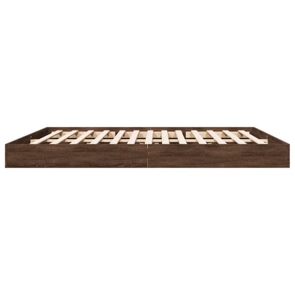 sengestel 180x200 cm konstrueret træ brun eg